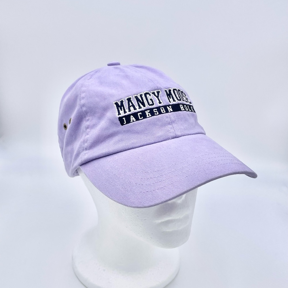 Vintage Mangy Moose Jackson Hole WY Lilac StrapBack Hat Cap Adult OSFM